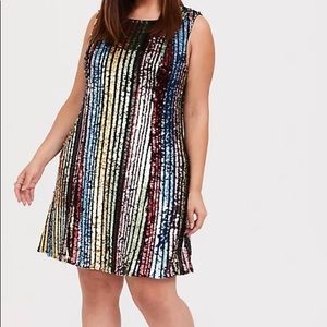 Torrid Rainbow Stripe Sequin Trapeze